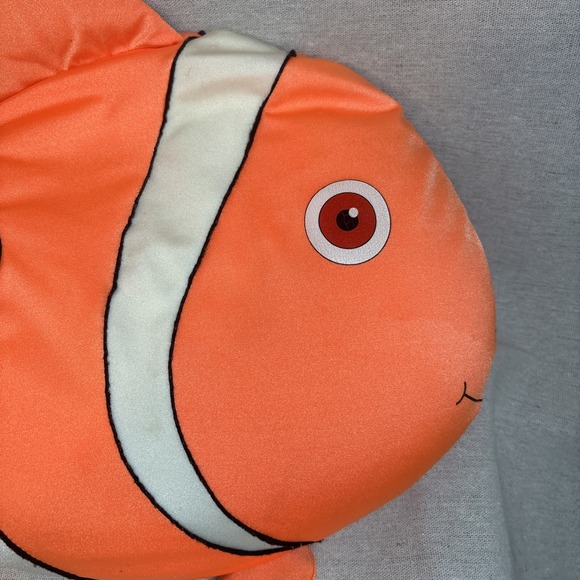 Moshi Microbead Nylon Spandex Clown Fish Pillow Plush 17" Brentwood Orange White - Picture 2 of 11